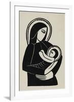 Madonna and Child-Eric Gill-Framed Art Print