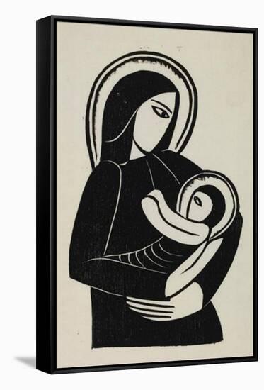 Madonna and Child-Eric Gill-Framed Stretched Canvas