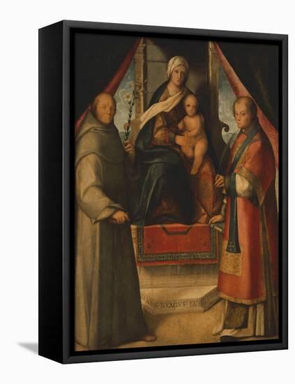 Madonna and Saints, 1518-null-Framed Stretched Canvas