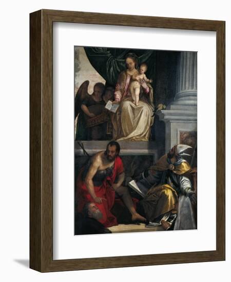 Madonna and Saints with Bevilacqua Lazise Donors-Paolo Caliari-Framed Giclee Print