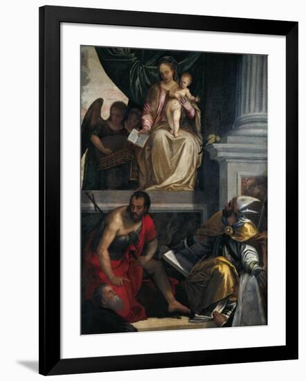 Madonna and Saints with Bevilacqua Lazise Donors-Paolo Caliari-Framed Giclee Print