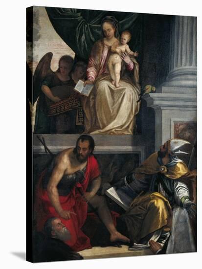 Madonna and Saints with Bevilacqua Lazise Donors-Paolo Caliari-Stretched Canvas