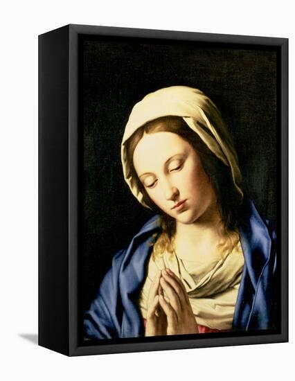 Madonna at Prayer-Giovanni Battista Salvi da Sassoferrato-Framed Stretched Canvas