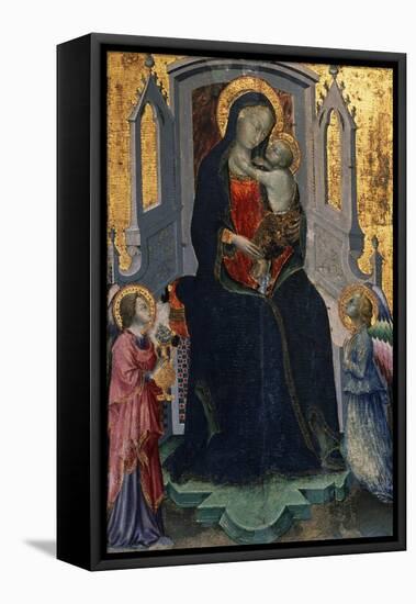 Madonna Enthroned and Child with Two Angels-null-Framed Stretched Canvas