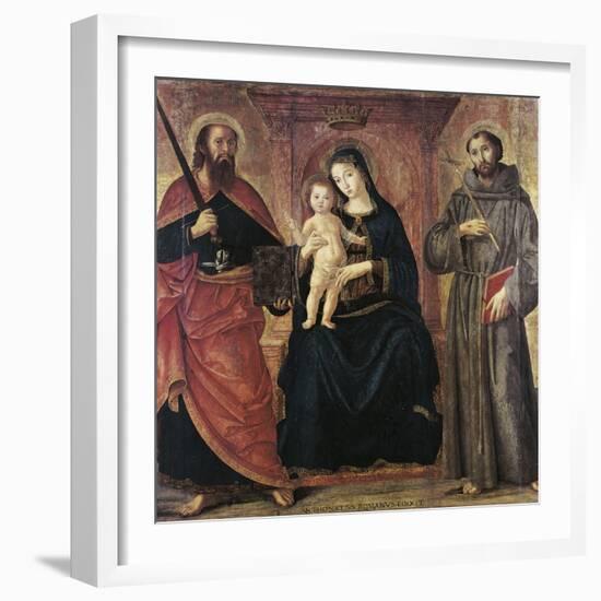 Madonna Enthroned and Two Saints-null-Framed Giclee Print