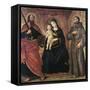 Madonna Enthroned and Two Saints-null-Framed Stretched Canvas