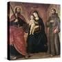 Madonna Enthroned and Two Saints-null-Stretched Canvas