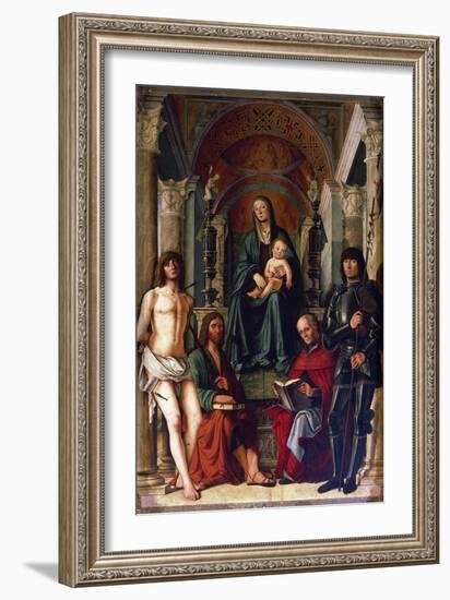 Madonna Enthroned with Saints, 1492-null-Framed Giclee Print