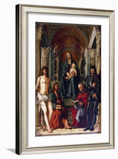 Madonna Enthroned with Saints, 1492-null-Framed Giclee Print