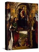 Madonna Enthroned with Saints or Pala Ghedini, 1497-Lorenzo Costa-Stretched Canvas
