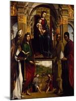 Madonna Enthroned with Saints or Pala Ghedini, 1497-Lorenzo Costa-Mounted Giclee Print