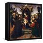 Madonna Enthroned-Piero di Cosimo-Framed Stretched Canvas