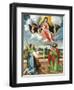 Madonna in Glory with Saints Cosmas and Damian in Adoration, 1535-Lorenzo Lotto-Framed Giclee Print