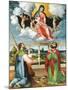 Madonna in Glory with Saints Cosmas and Damian in Adoration, 1535-Lorenzo Lotto-Mounted Giclee Print