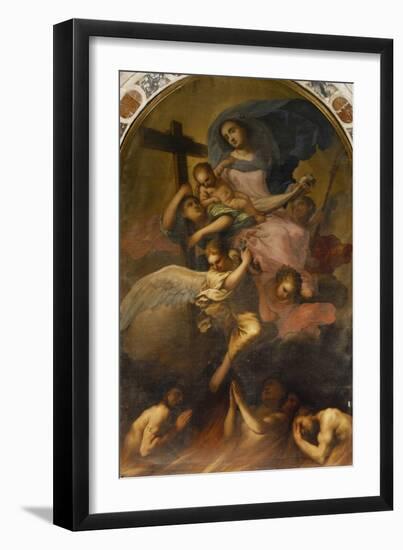 Madonna in Glory with the Child and the Souls of Purgatory, Ca 1700-Antonio Zanchi-Framed Giclee Print