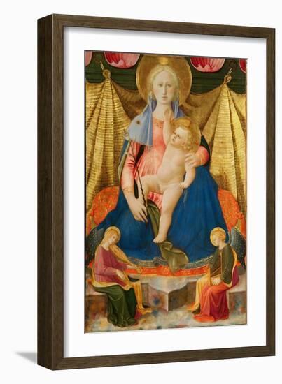 Madonna of Humility with Two Musician Angels, C. 1450-Zanobi Strozzi-Framed Giclee Print