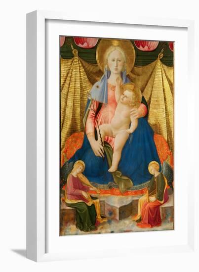 Madonna of Humility with Two Musician Angels, C. 1450-Zanobi Strozzi-Framed Giclee Print