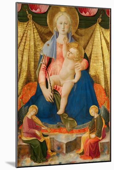 Madonna of Humility with Two Musician Angels, C. 1450-Zanobi Strozzi-Mounted Giclee Print