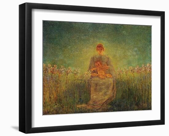 Madonna of Lilies, 1893-Gaetano Previati-Framed Giclee Print