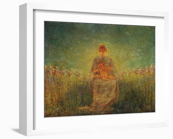 Madonna of Lilies, 1893-Gaetano Previati-Framed Giclee Print