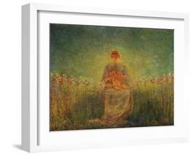 Madonna of Lilies, 1893-Gaetano Previati-Framed Giclee Print