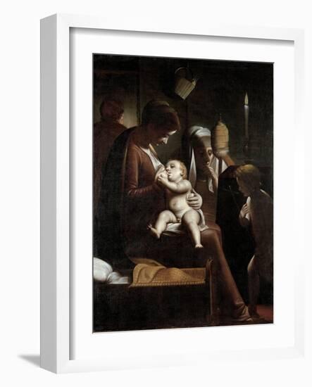 Madonna of the Candle, 1570-1575-Luca Cambiaso-Framed Giclee Print