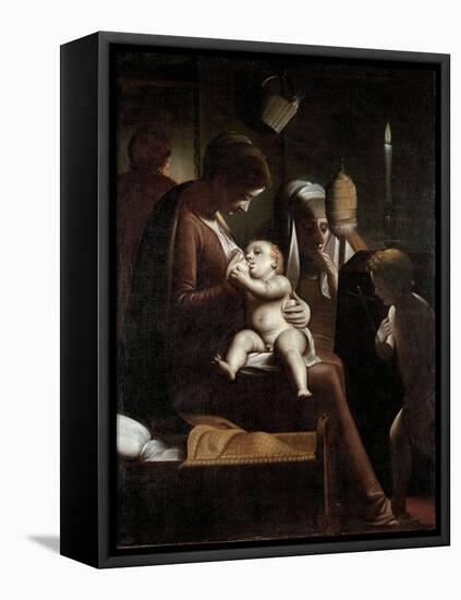 Madonna of the Candle, 1570-1575-Luca Cambiaso-Framed Stretched Canvas