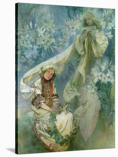 Madonna of the Lilies, 1905-Alphonse Mucha-Stretched Canvas