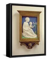 Madonna of the Lilies, C.1450-60 (Terracotta with Glaze)-Luca Della Robbia-Framed Stretched Canvas