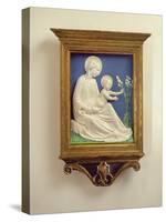 Madonna of the Lilies, C.1450-60 (Terracotta with Glaze)-Luca Della Robbia-Stretched Canvas