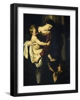 Madonna of the Pilgrims, Called the Loreto Madonna (Detail)-Caravaggio-Framed Giclee Print