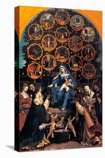 Madonna of the Rosary (Cingoli Altarpiece)-Lotto Lorenzo-Stretched Canvas