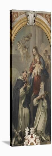 Madonna of the Rosary with Saints Dominic and Rose-Jacopo Amigoni-Stretched Canvas