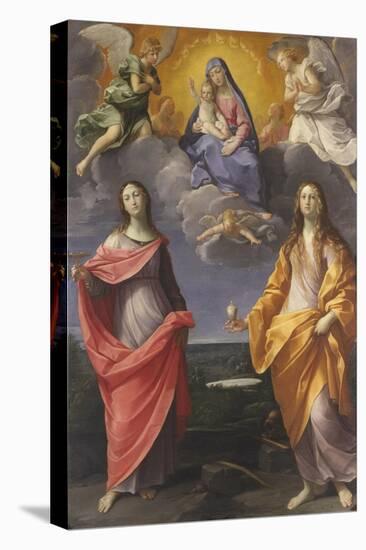 Madonna of the Snow with Saints Lucy and Mary Magdalen-Guido Reni-Stretched Canvas