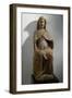 Madonna on Throne, Polychrome Wood Sculpture, School of Abruzzi, Italy, 14th Century-null-Framed Giclee Print