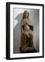 Madonna on Throne, Polychrome Wood Sculpture, School of Abruzzi, Italy, 14th Century-null-Framed Giclee Print