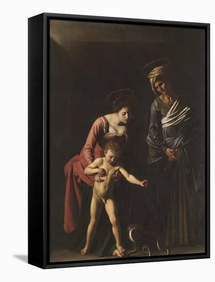 Madonna Palafrenieri-Caravaggio-Framed Stretched Canvas