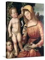 Madonna Sewing-Giovanni Francesco Caroto-Stretched Canvas