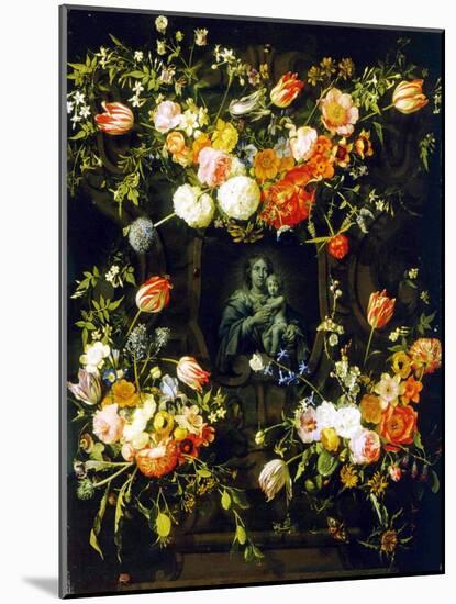 Madonna Surrounded by Flowers, 1662-Frans Ijkens-Mounted Giclee Print