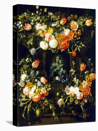 Madonna Surrounded by Flowers, 1662-Frans Ijkens-Stretched Canvas