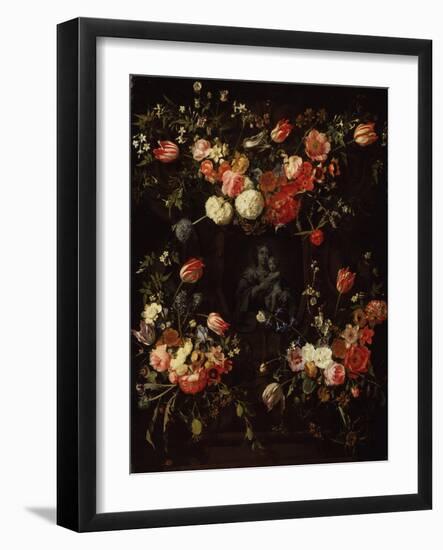 Madonna Surrounded by Flowers, 1662-Frans Ykens-Framed Giclee Print