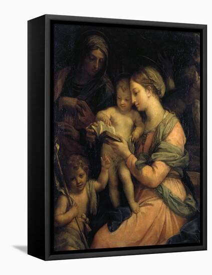 Madonna Teaching the Infant Christ Reading, 1705-Carlo Maratta-Framed Stretched Canvas
