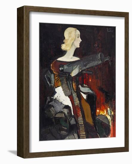Madonna with a Machine Gun, 1932-Karlis Padegs-Framed Giclee Print