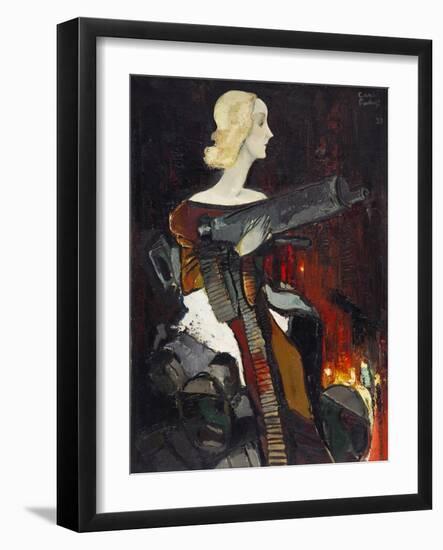 Madonna with a Machine Gun, 1932-Karlis Padegs-Framed Giclee Print