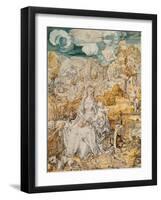 Madonna with a Multitude of Animals. Watercolour.-Albrecht Dürer-Framed Giclee Print