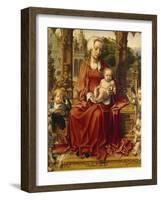 Madonna with Child and Angel Musicians, Central Panel of Malvern Triptych, 1511-1515-Jan Gossaert-Framed Giclee Print