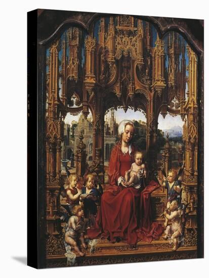 Madonna with Child and Angel Musicians, Central Panel of Malvern Triptych-Jan Gossaert-Stretched Canvas