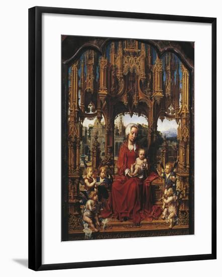 Madonna with Child and Angel Musicians, Central Panel of Malvern Triptych-Jan Gossaert-Framed Giclee Print