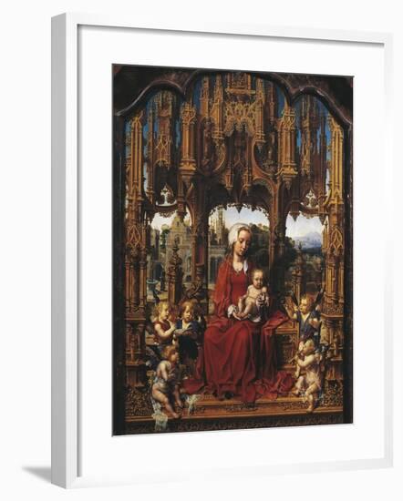 Madonna with Child and Angel Musicians, Central Panel of Malvern Triptych-Jan Gossaert-Framed Giclee Print