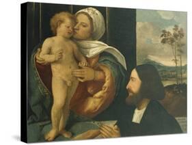 Madonna with Child and Devotee-null-Stretched Canvas